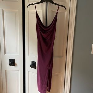Plum cowl neck dress